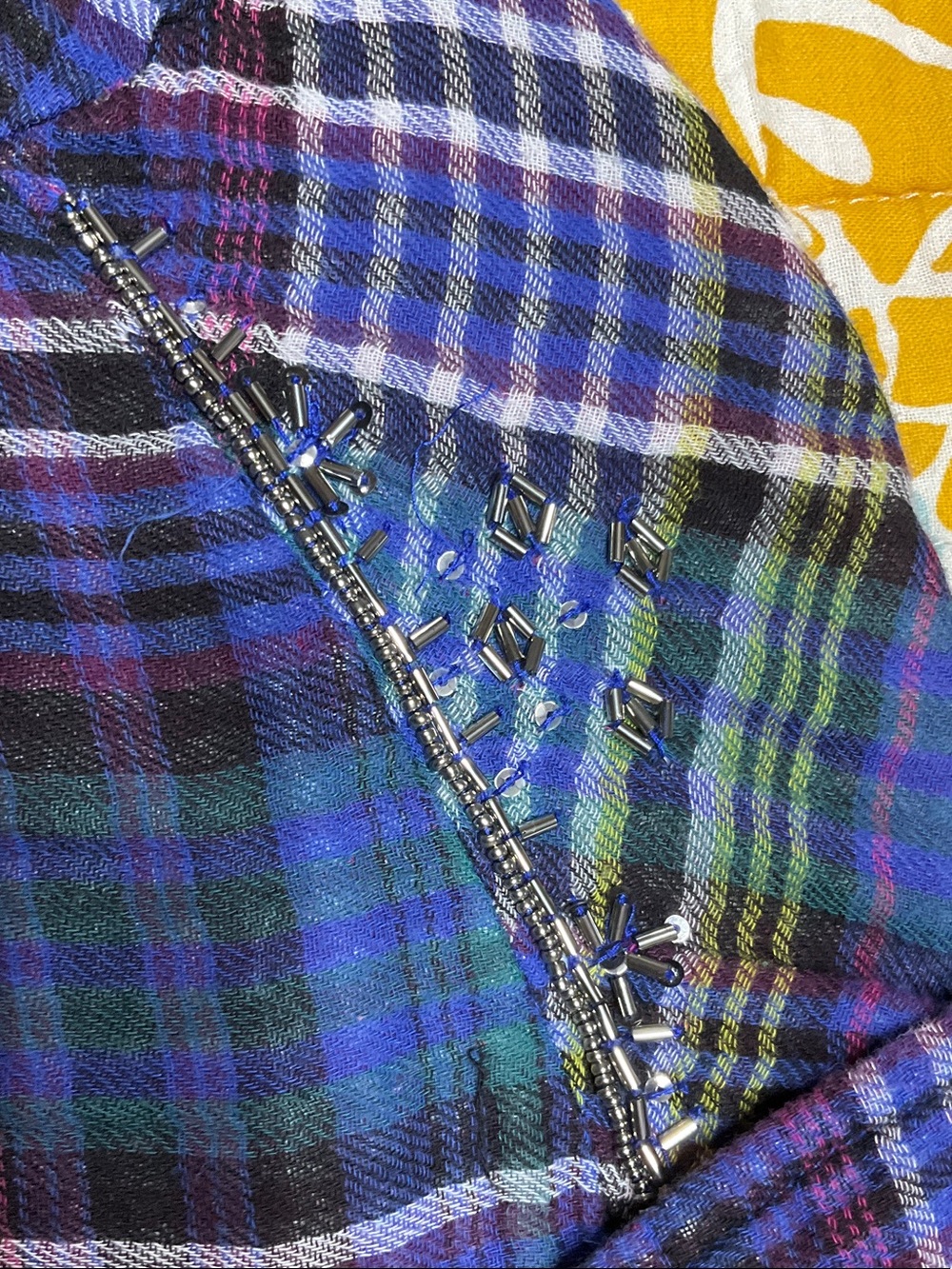 True Craft Blue & Purple Plaid Long Tunic/ Dress - Picture 10 of 14